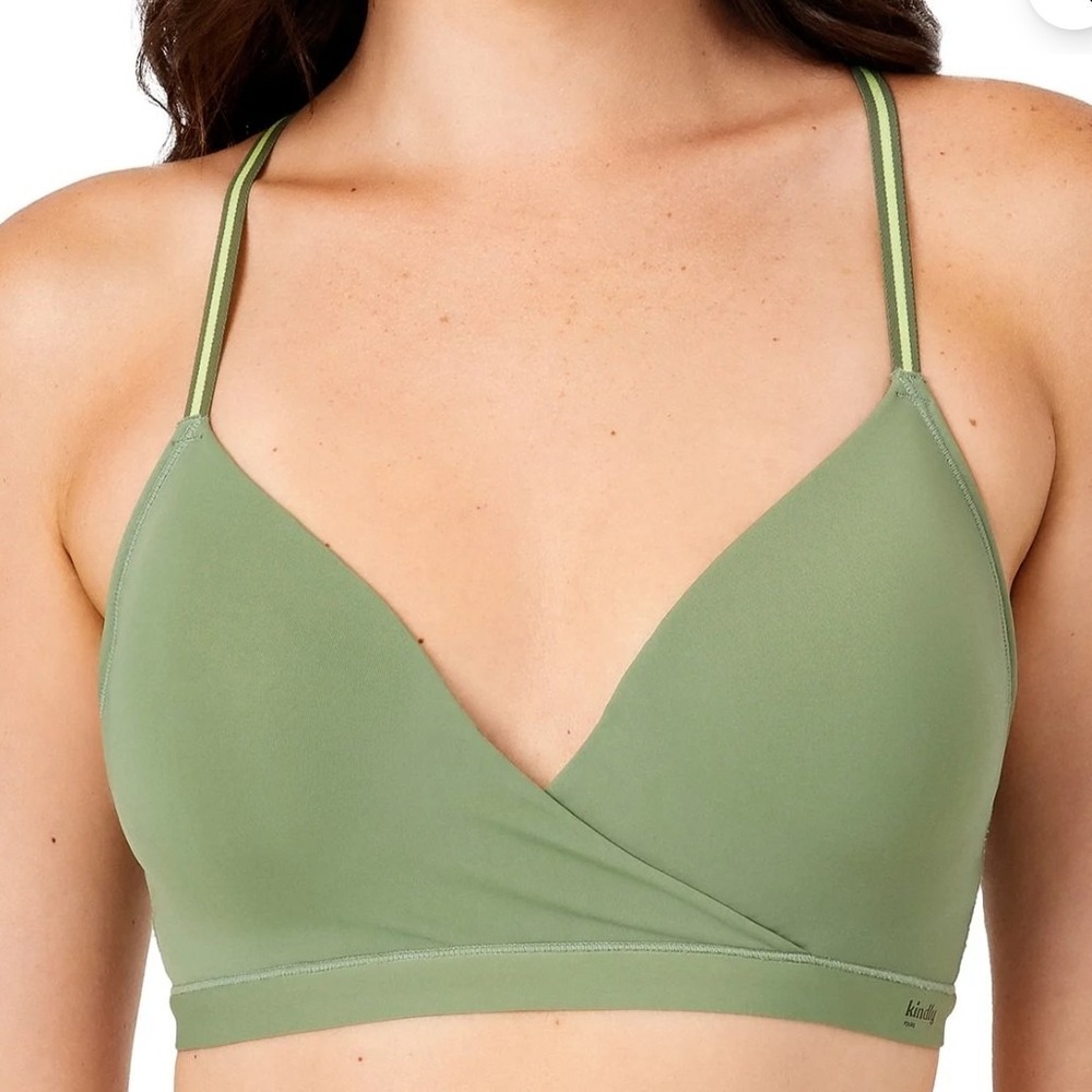 Kindly Yours Sea Spray Green Sustainable Crossover Wireless Bra XXL‎ 40050